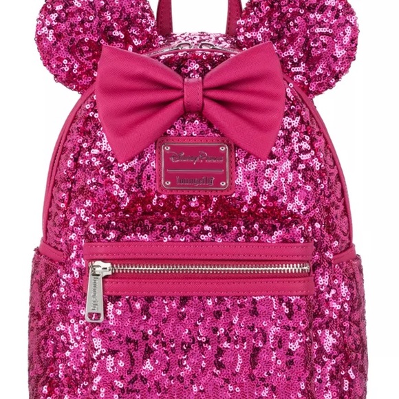 Minnie Mouse Sequin Loungefly Mini Backpack – Magenta